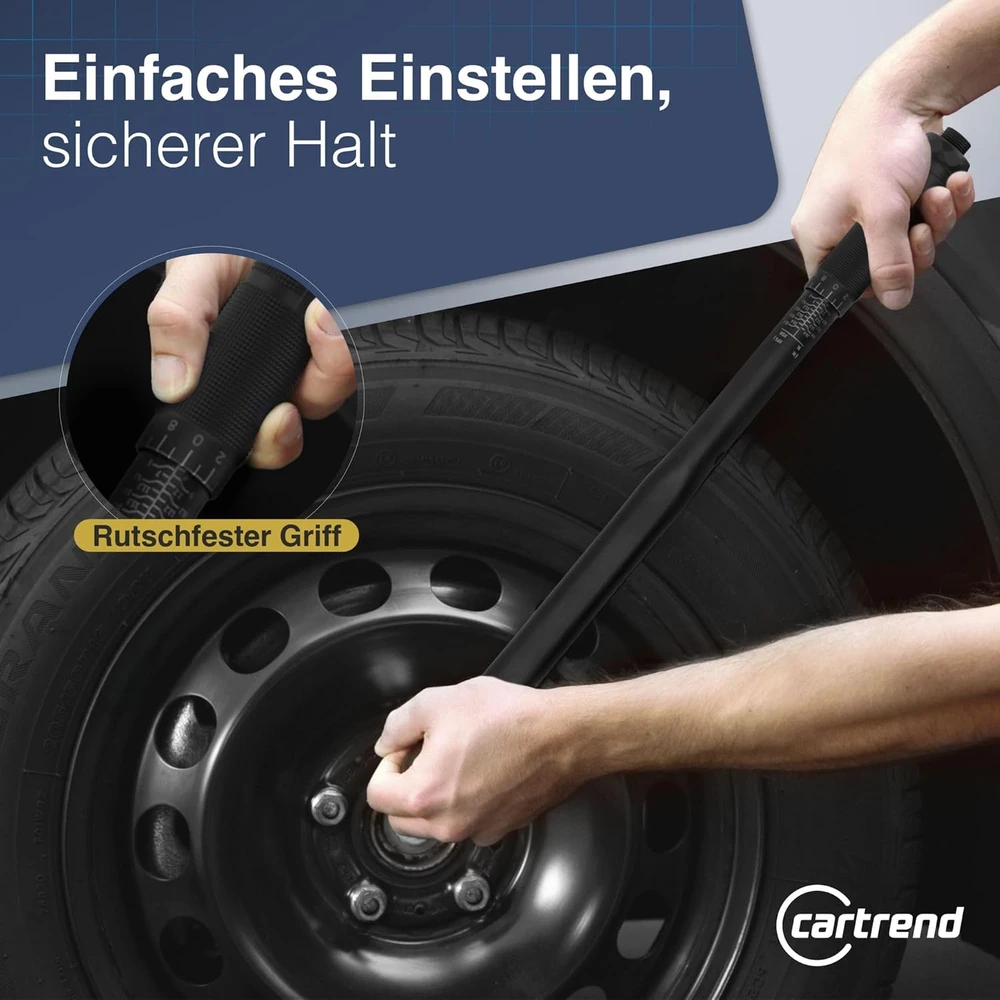 Intertec cartrend dinamometrinis raktas 1/2 col., 40–210 Nm, su 17 ir 19 mm galvutėmis, 146002