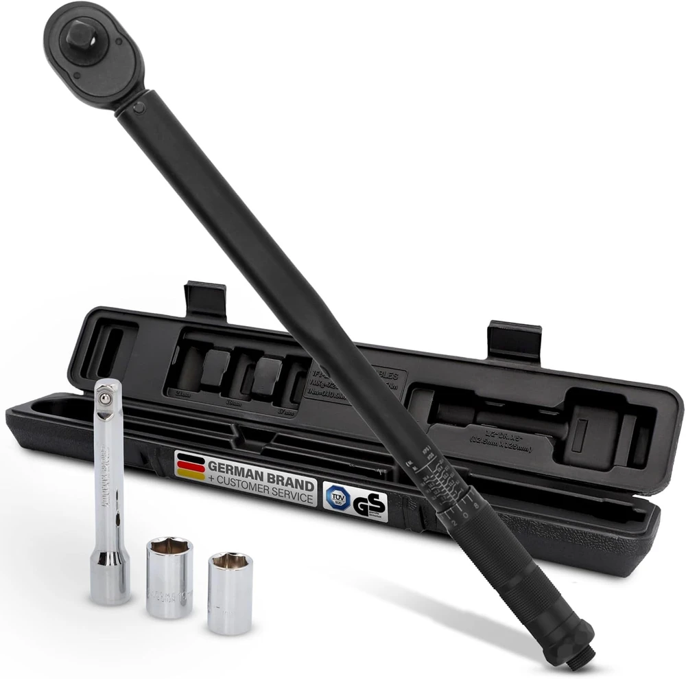 Intertec cartrend dinamometrinis raktas 1/2 col., 40–210 Nm, su 17 ir 19 mm galvutėmis, 146002