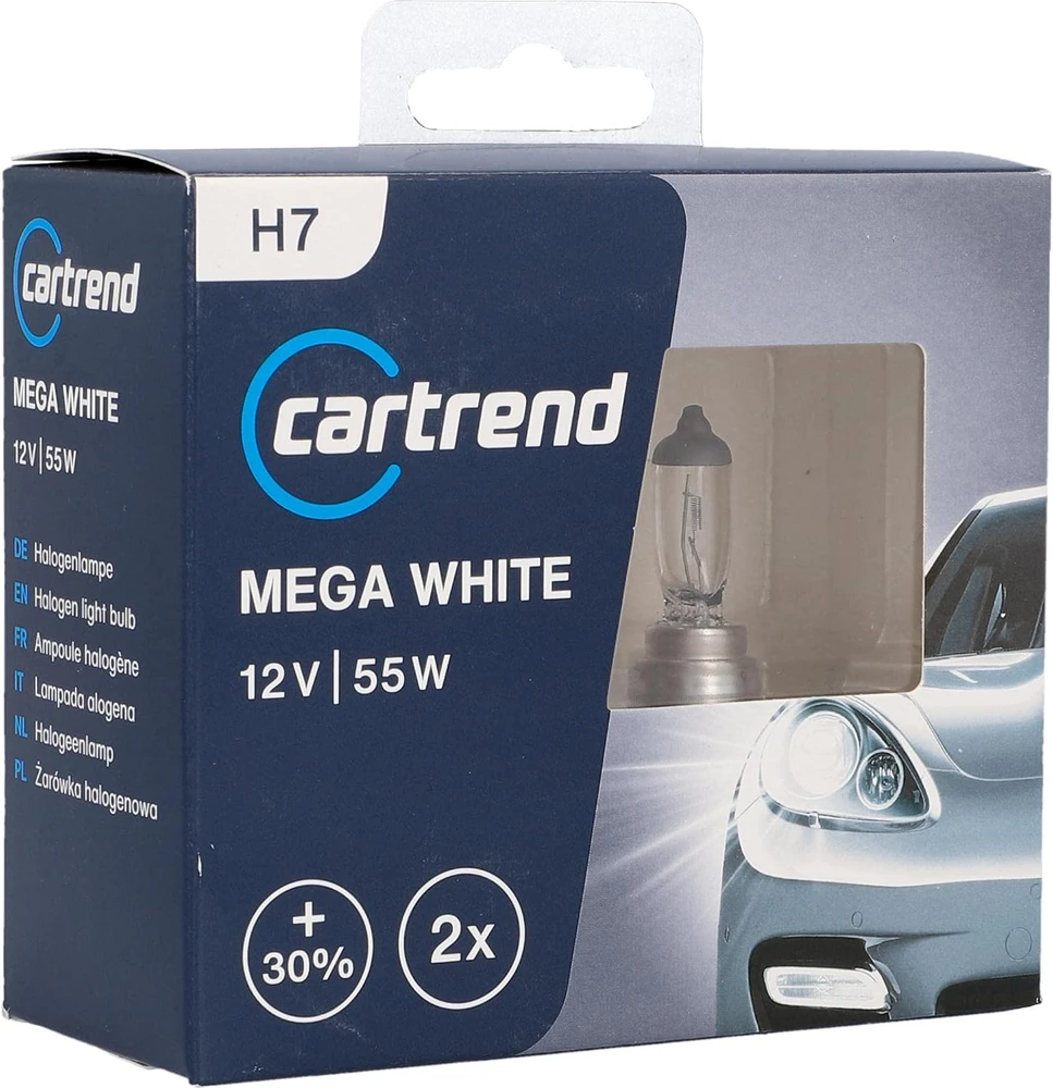 cartrend H7 automobilinės halogeninės lemputės Xenon Mega Baltas 12 V 55 W, 77781