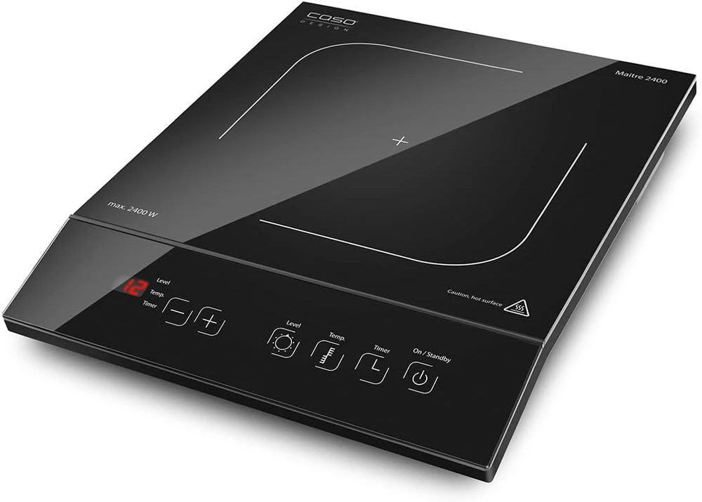 Caso | Free standing table hob | 02230 | Number of burners/cooking zones 1 | Sensor touch control | Induction | Juodas