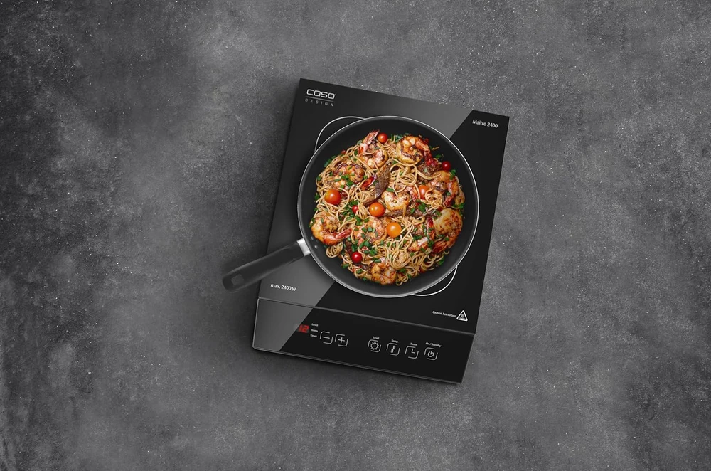 Caso | Free standing table hob | 02230 | Number of burners/cooking zones 1 | Sensor touch control | Induction | Juodas