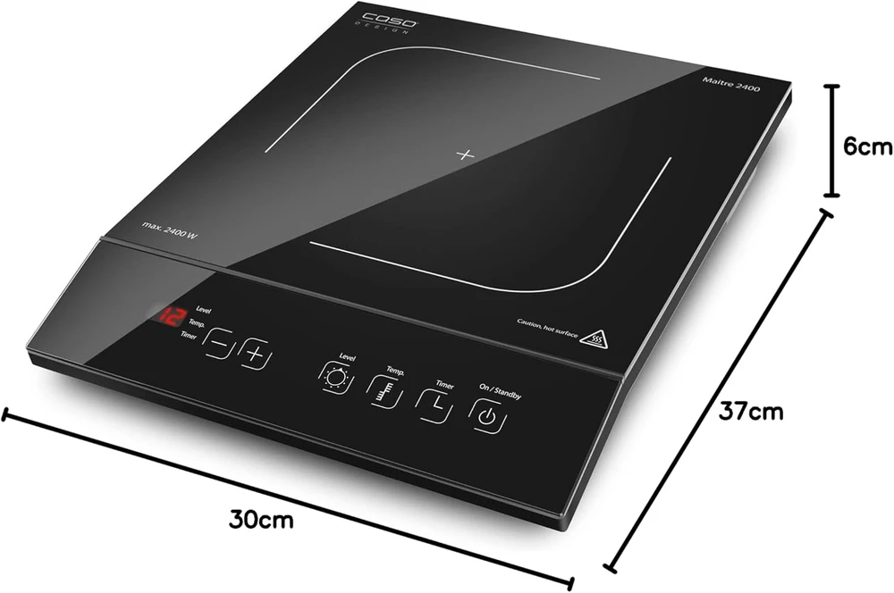 Caso | Free standing table hob | 02230 | Number of burners/cooking zones 1 | Sensor touch control | Induction | Juodas