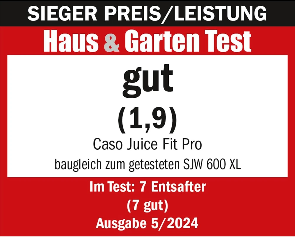Sulčiaspaudė Caso | Design Slow Juicer | SJW 600 XL | Type Slow Juicer | Juodas | 250 W | Greičių skaičius 1 | 40 RPM