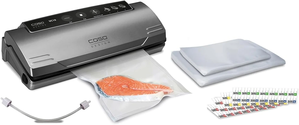 Caso VC 10 PlusEdition Vakuumavimo aparatas, 110 W +DOVANA Vakuumavimo maišeliai Caso 20 x 30 cm