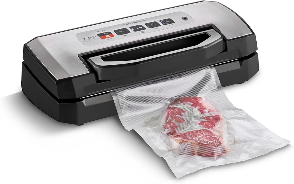 Caso | Bar Vacuum sealer | VRH 490 advanced | Power 110 W | Temperature control | Juodas/Nerūdijantis plienas