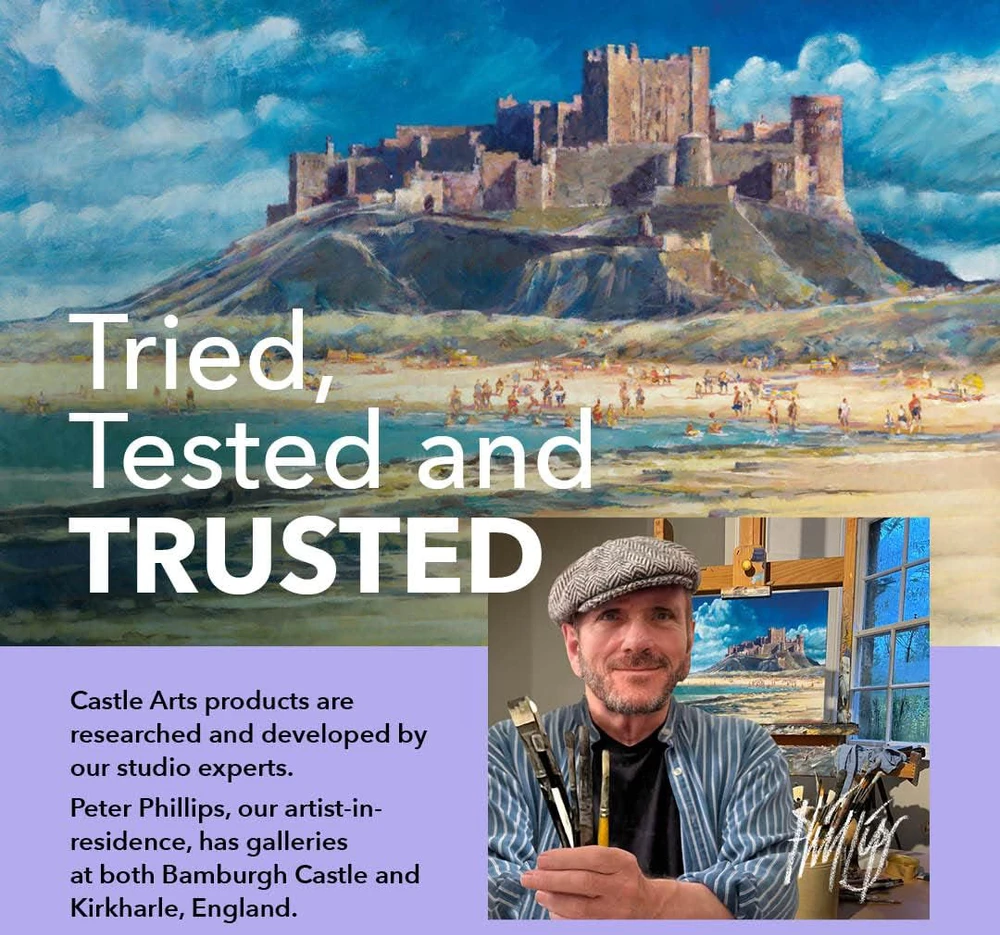 Castle Art Supplies 60 dalių medinių akvarelinių pieštukų rinkinys su priedais, 48 spalvos