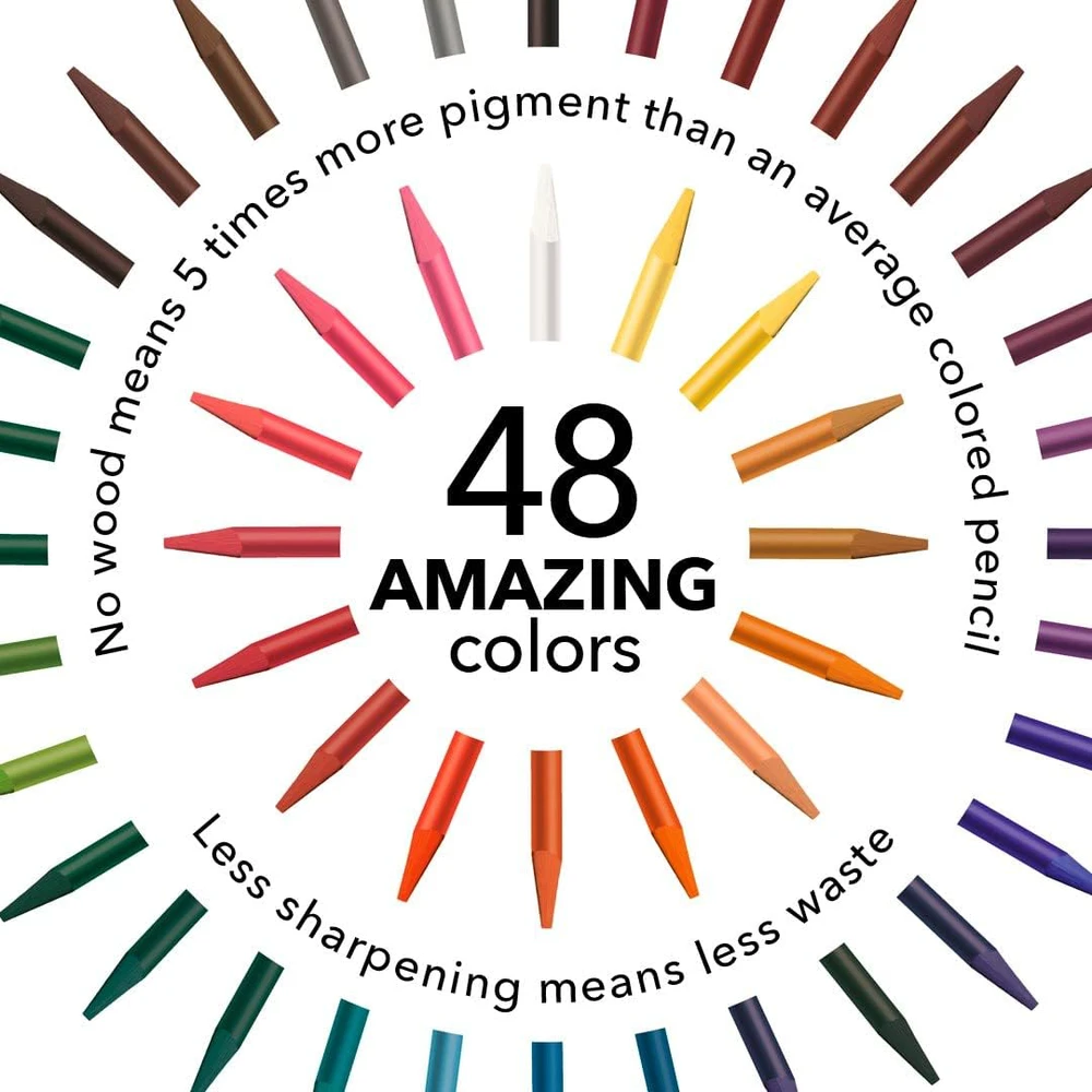 Castle Art Supplies 60 dalių medinių akvarelinių pieštukų rinkinys su priedais, 48 spalvos