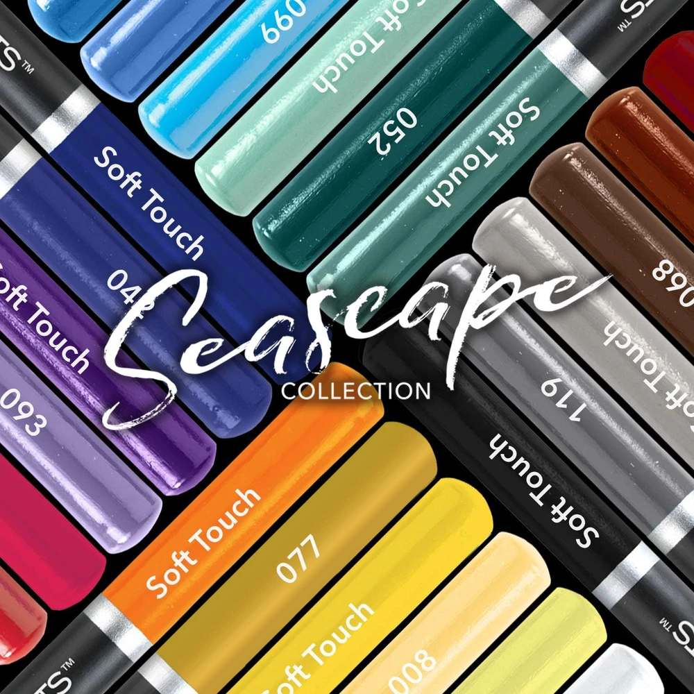 Castle Art Supplies spalvotų pieštukų rinkinys su jūros peizažais, 24 vnt., su dėže