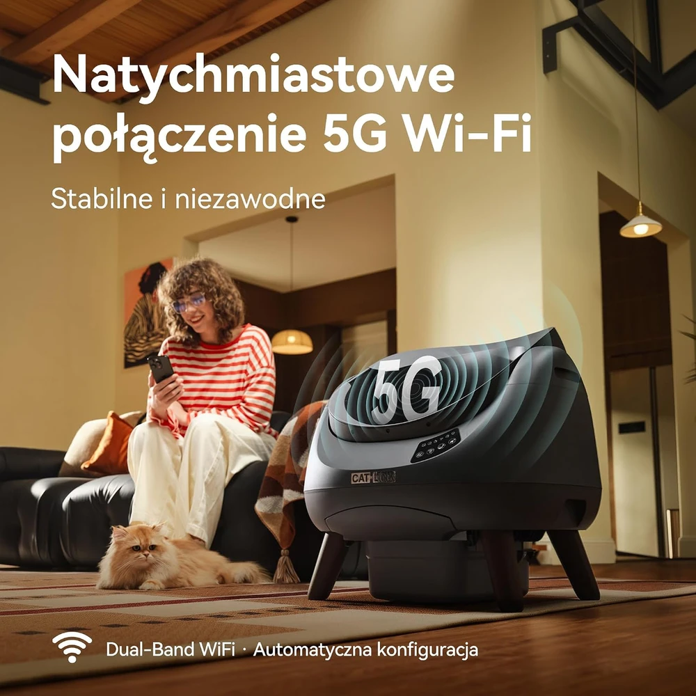 CATLINK automatinė savaime išsivalanti kačių kraiko dėžė su Wi-Fi, 12 l, C08
