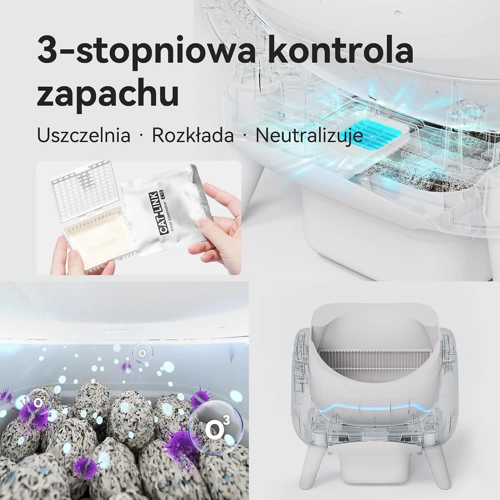CATLINK automatinė savaime išsivalanti kačių kraiko dėžė su Wi-Fi, 12 l, C08