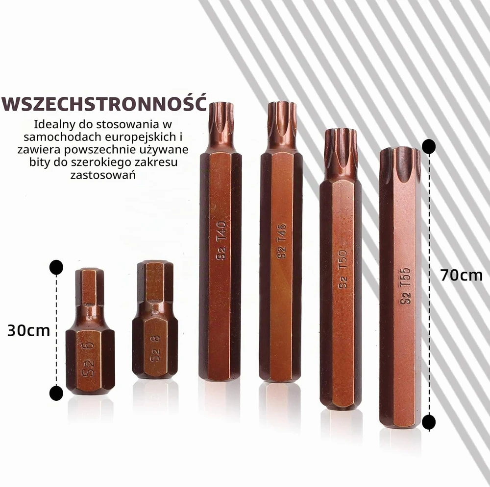 CCLIFE 54 dalių antgalių rinkinys S2 su 3/8 ir 1/2 col. adapteriais 5068