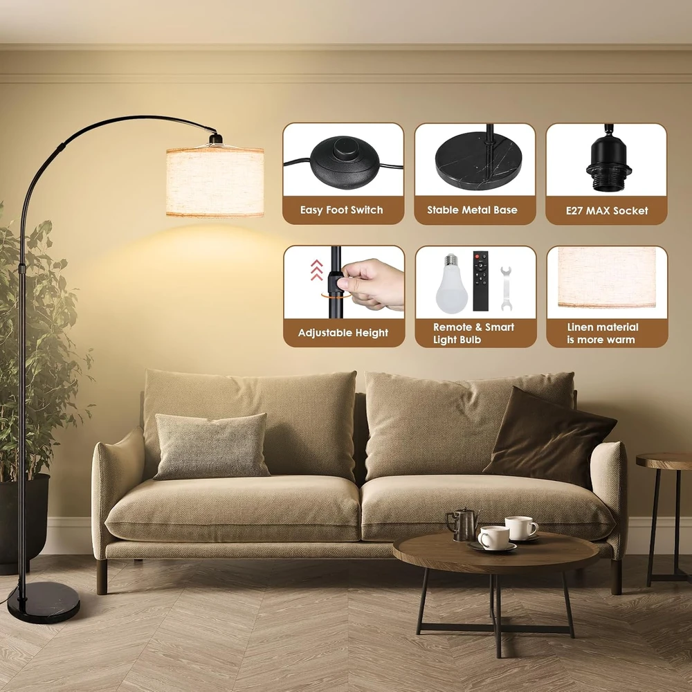 CCLIFE reguliuojamo aukščio LED grindų lempa E27 60 W, 2700–6000 K, DBGLT003A0000beg