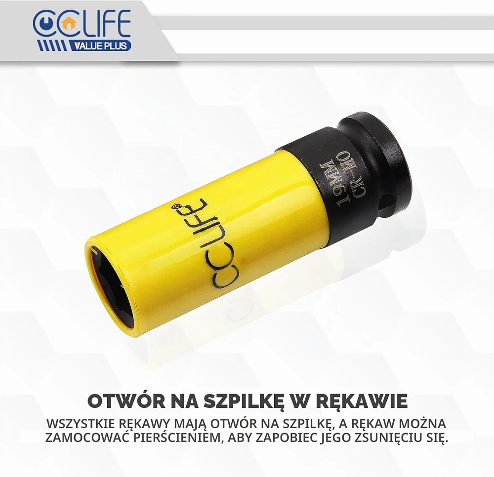 CCLIFE smūginių galvučių rinkinys ratų varžtams 17–21 mm, 85 mm, 3 vnt., 5498