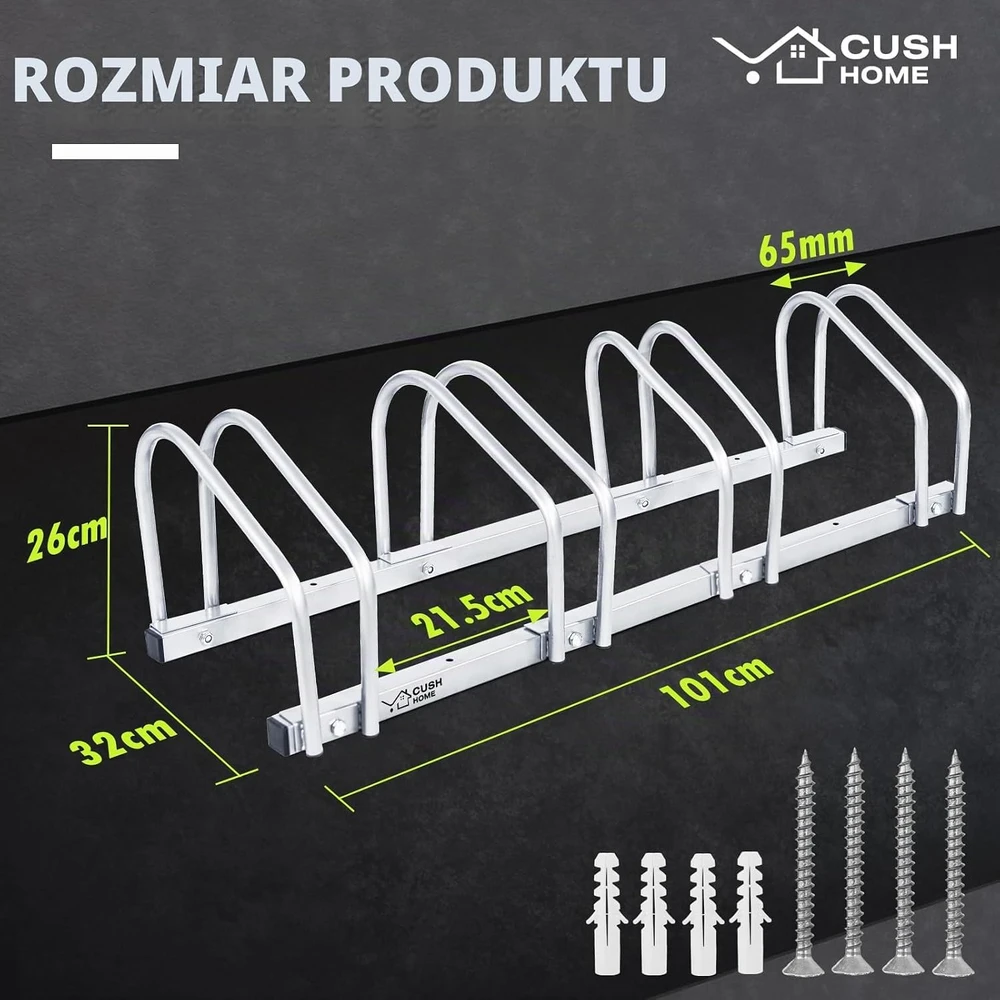 CCLIFE stovas 4 dviračiams, tinka iki 55 mm pločio padangoms 101 x 32 x 26 cm DFASD001A04ER000
