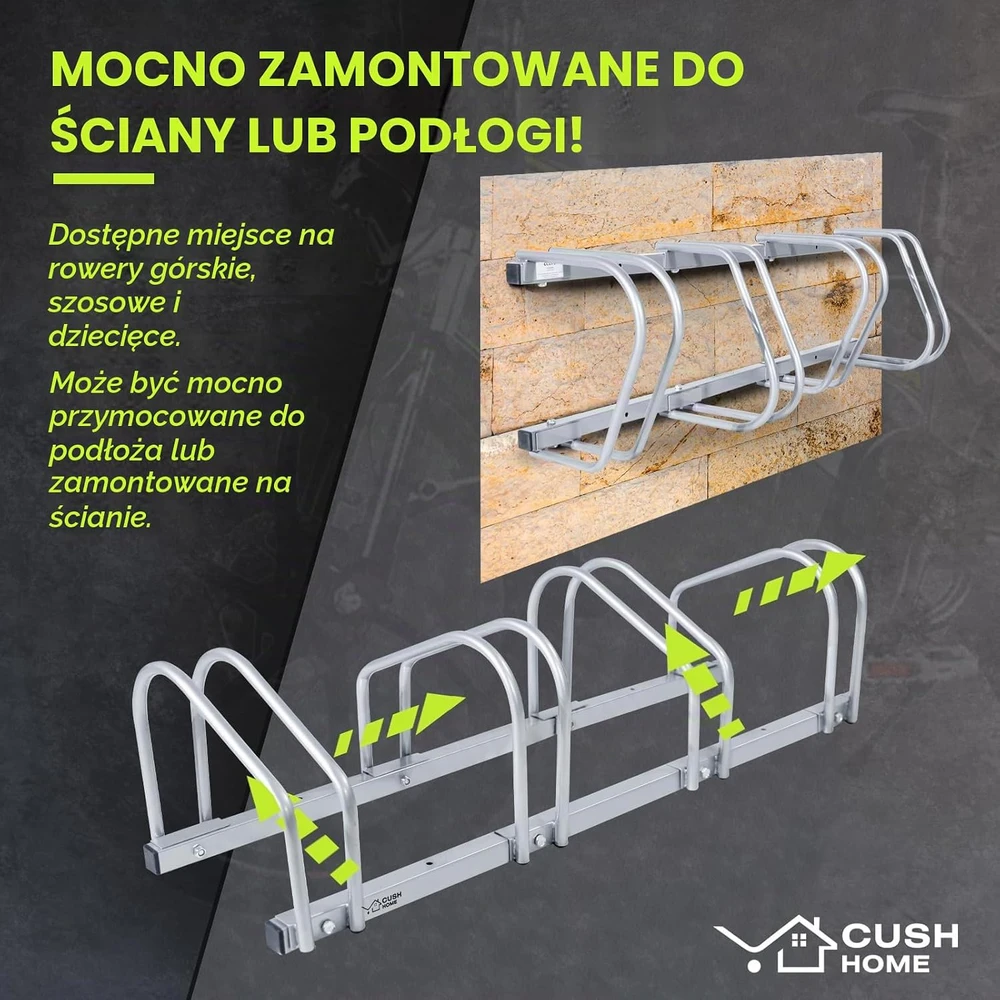 CCLIFE stovas 4 dviračiams, tinka iki 55 mm pločio padangoms 101 x 32 x 26 cm DFASD001A04ER000