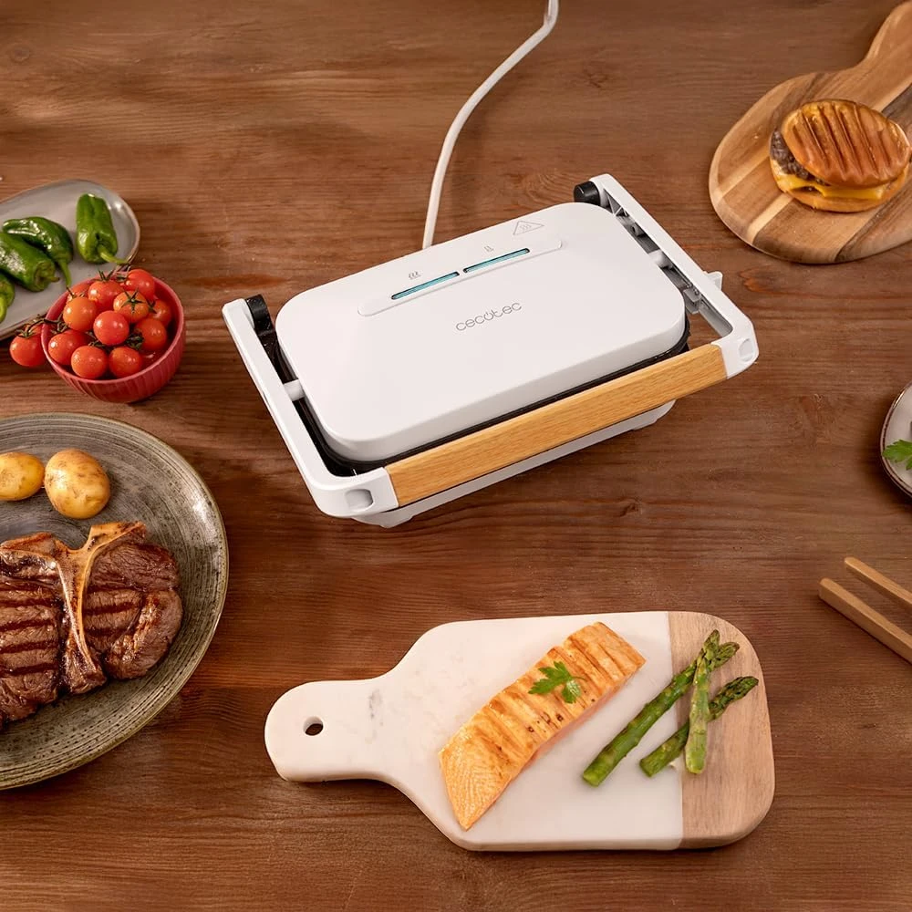 Cecotec elektrinis grilis 1300 W su RockStone danga Rock'nGrill 1300 Wood W 03496