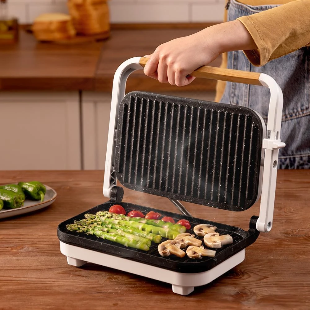 Cecotec elektrinis grilis 1300 W su RockStone danga Rock'nGrill 1300 Wood W 03496
