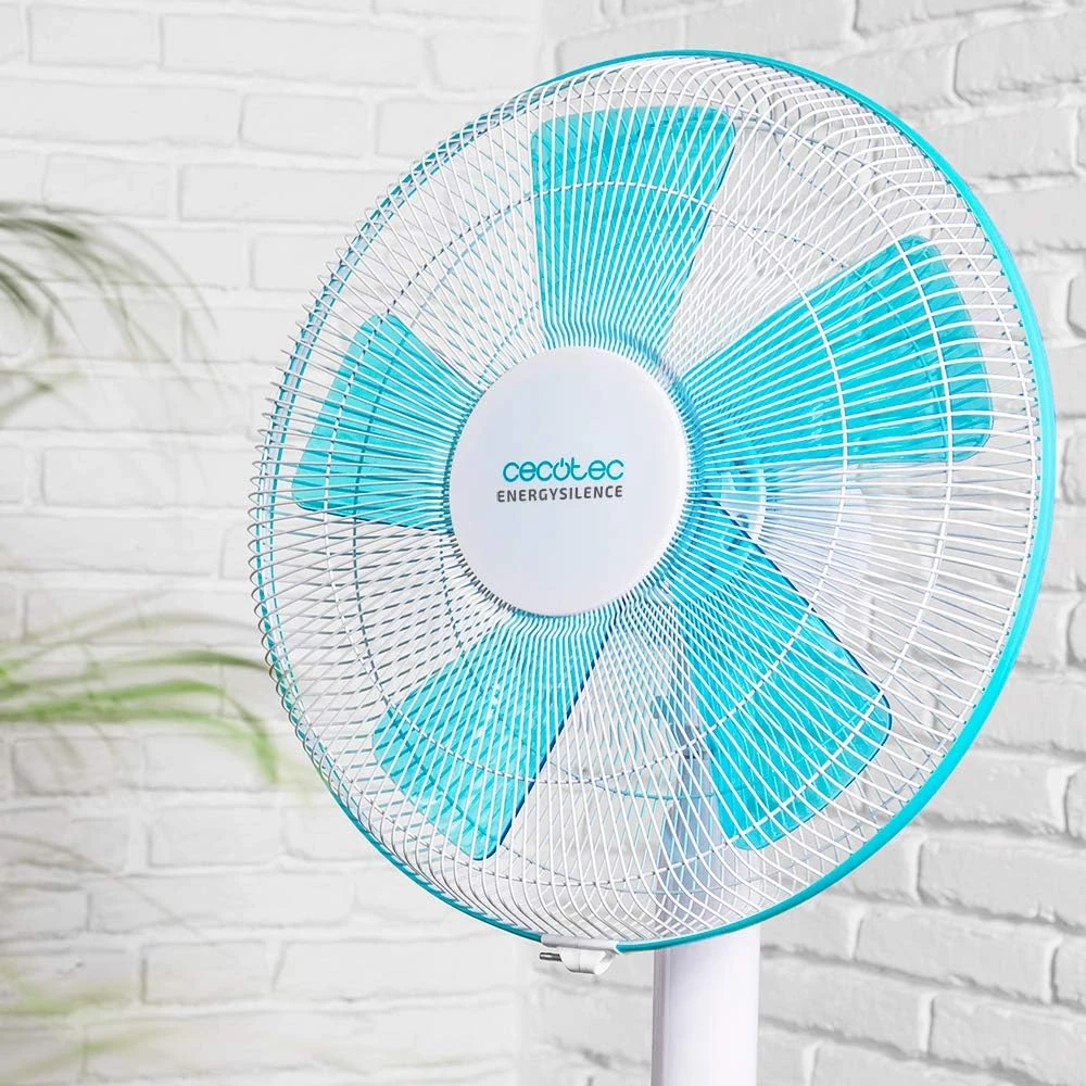 Ventiliatorius Cecotec EnergySilence 500 | Pedestal Fan | Stand Fan | 40 W | Diameter 40 cm | Greičių skaičius 3 | Oscillation | Baltas/Mėlyna