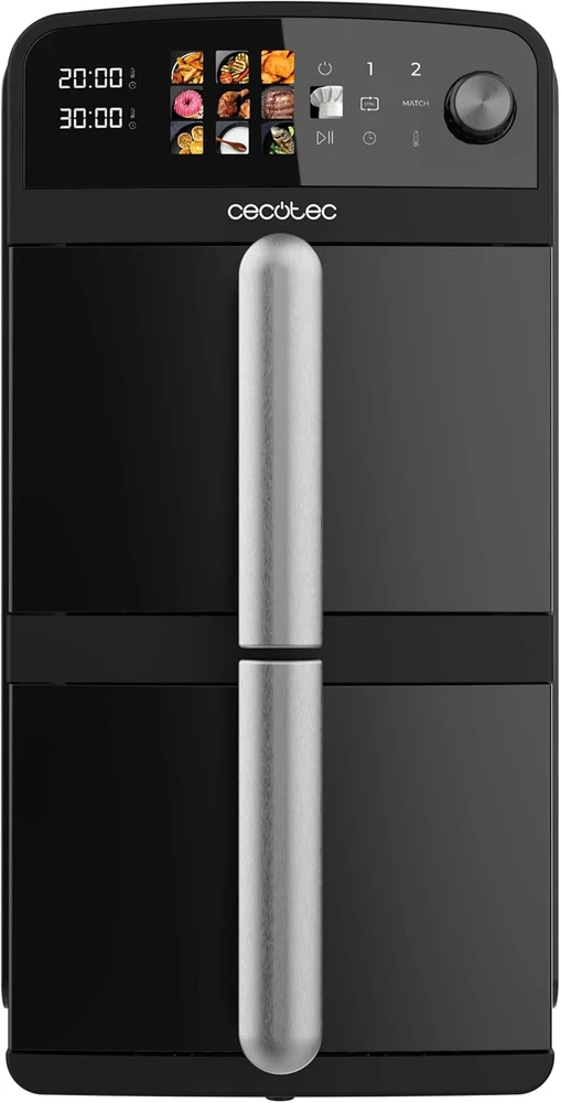 Cecotec dvigubos karšto oro gruzdintuvės | Cecofry DuoLevel 10000 | Galia 2400 W | Talpa 10 L | Juoda