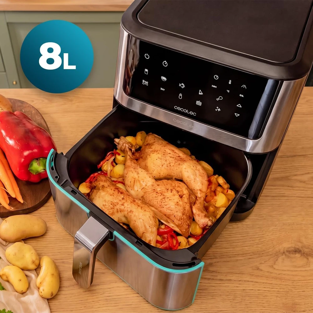 Cecotec karšto oro gruzdintuvė Cecofry Supreme 8000 Hot, 8 l, 1800 W, jutiklinis valdymas