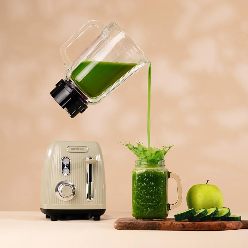 Cecotec Maišytuvas | Power Juodas Titanium RetroGreen | Tabletop | 1200 W | Jar capacity 1.5 L | Jar material Glass | Žalias