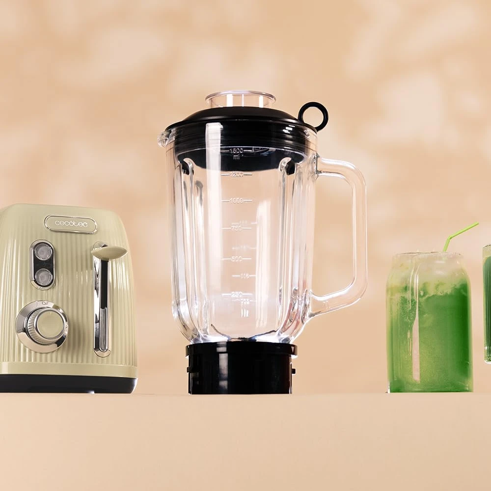 Cecotec Maišytuvas | Power Juodas Titanium RetroGreen | Tabletop | 1200 W | Jar capacity 1.5 L | Jar material Glass | Žalias
