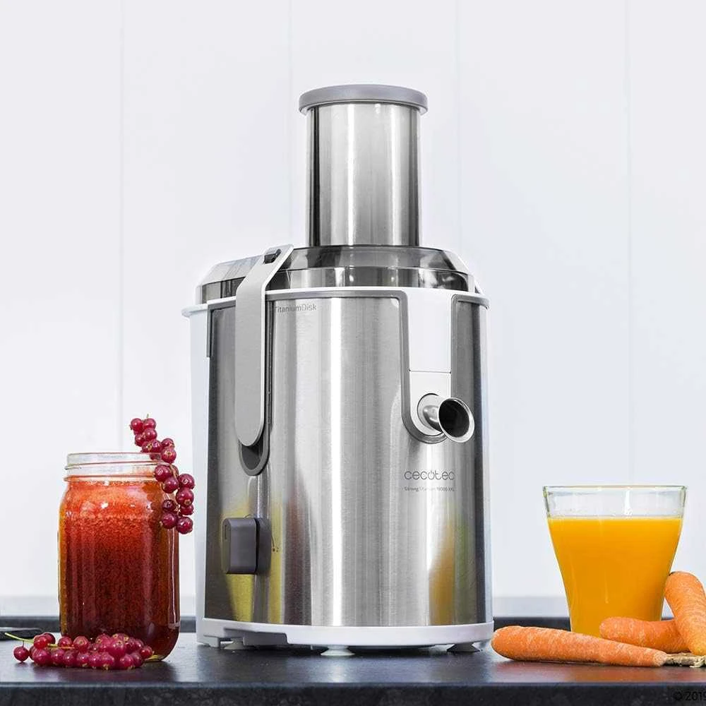 Cecotec sulčiaspaudė 1300 W, 75 mm įėjimas, titano diskas, 2 greičiai, 950 ml talpa, 04110