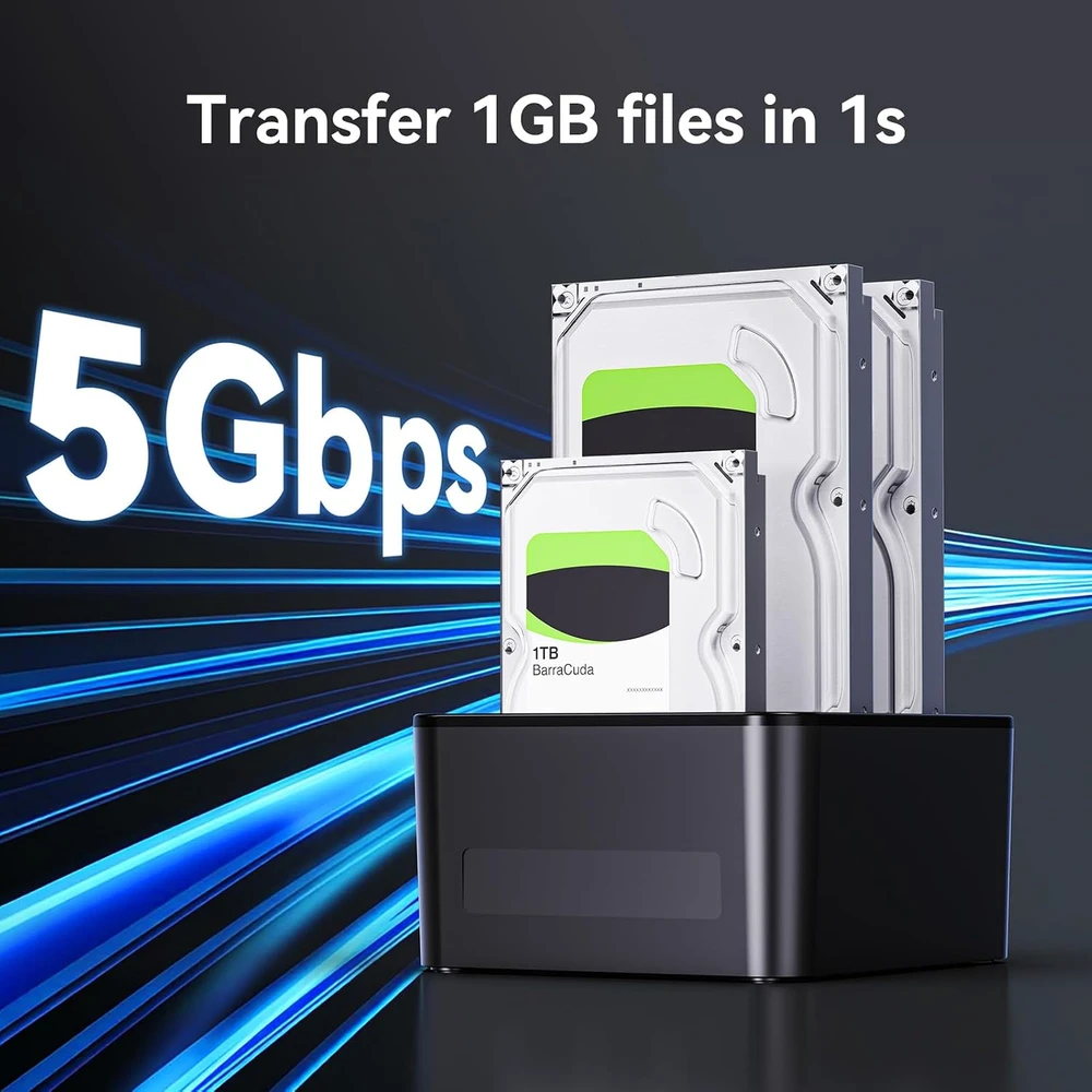 cenmate 3 vietų SATA HDD/SSD prijungimo stotelė USB 3.0, 60 TB, 637U3-5G