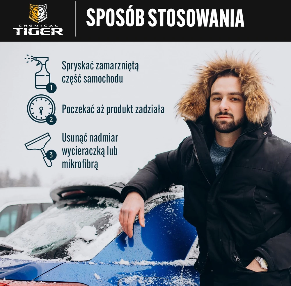 CHEMICAL TIGER automobilinių stiklų atitirpiklis iki -60 °C, 500 ml, P-0020