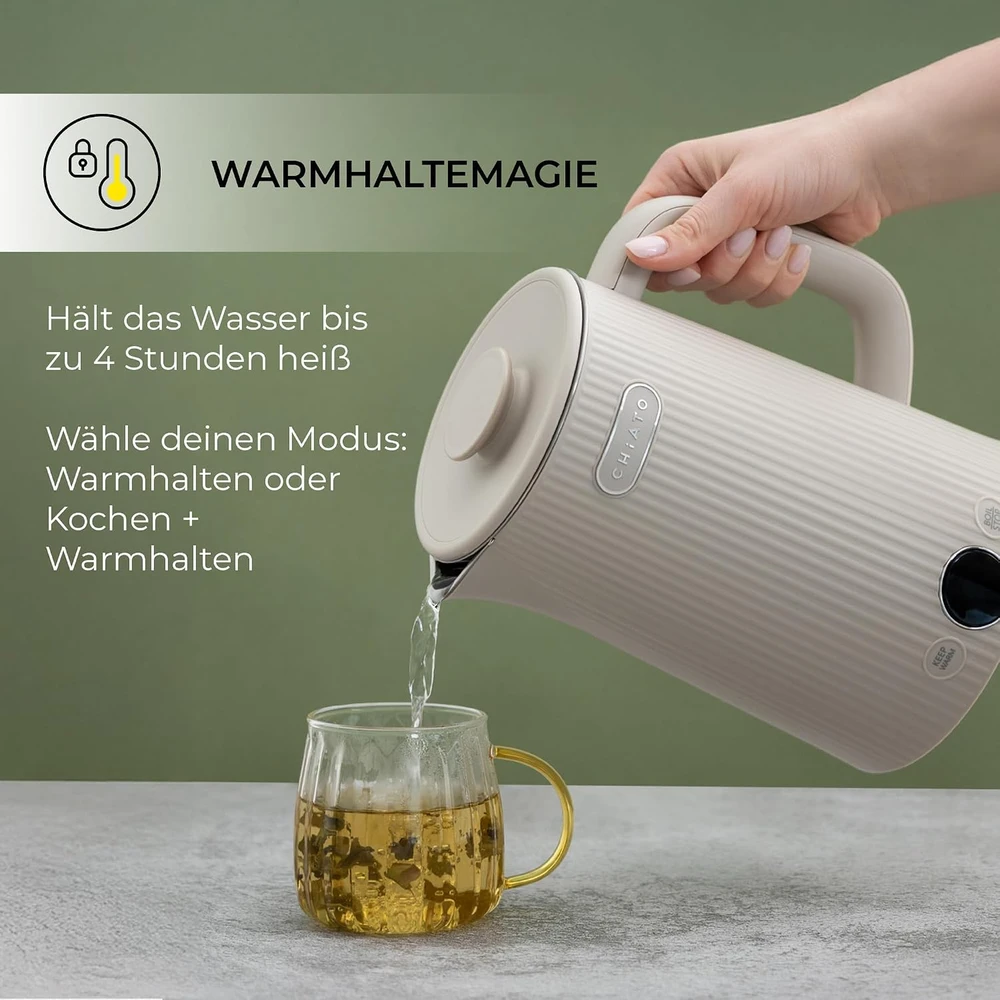 CHiATO elektrinis virdulys 1,7 l, 2200 W, temperatūros pasirinkimas, heatPLAY Groove