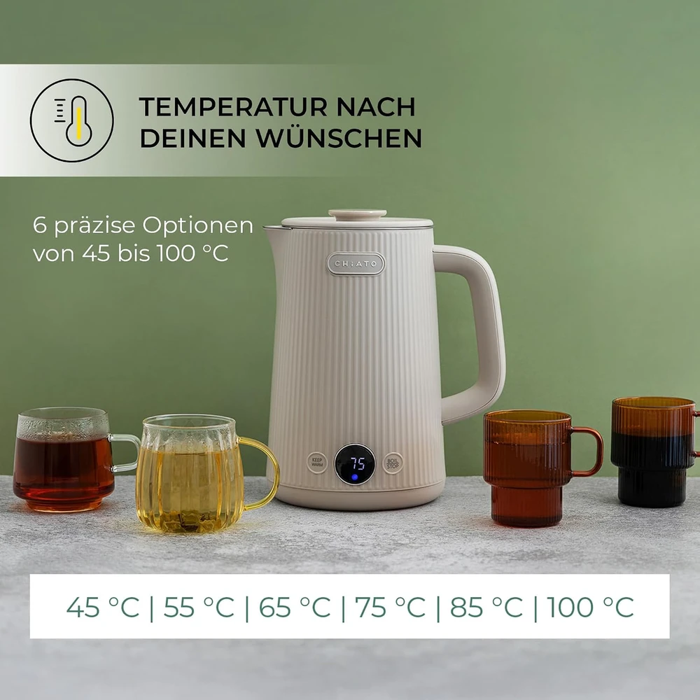 CHiATO elektrinis virdulys 1,7 l, 2200 W, temperatūros pasirinkimas, heatPLAY Groove