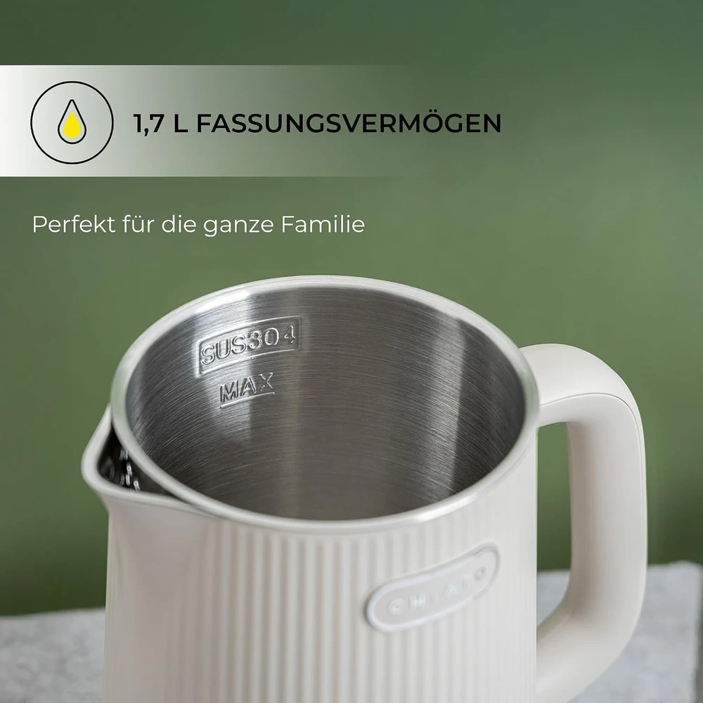 CHiATO elektrinis virdulys 1,7 l, 2200 W, temperatūros pasirinkimas, heatPLAY Groove