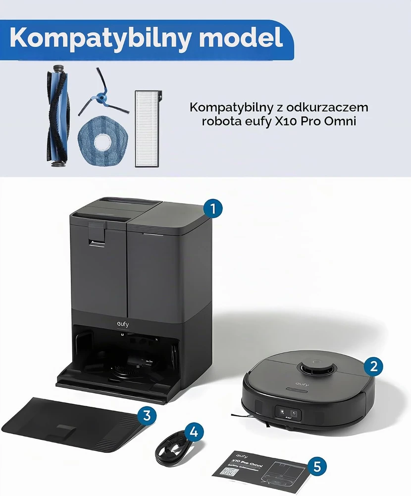 CHIKIXSON atsarginių dalių rinkinys robotui dulkių siurbliui eufy X10 Pro Omni, modelis x10