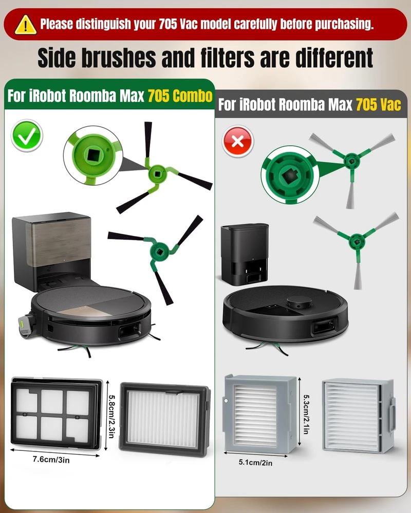 Chuancheng roboto dulkių siurblio priedų rinkinys iRobot Roomba Max 705 Combo/706 Combo, 21 vnt.