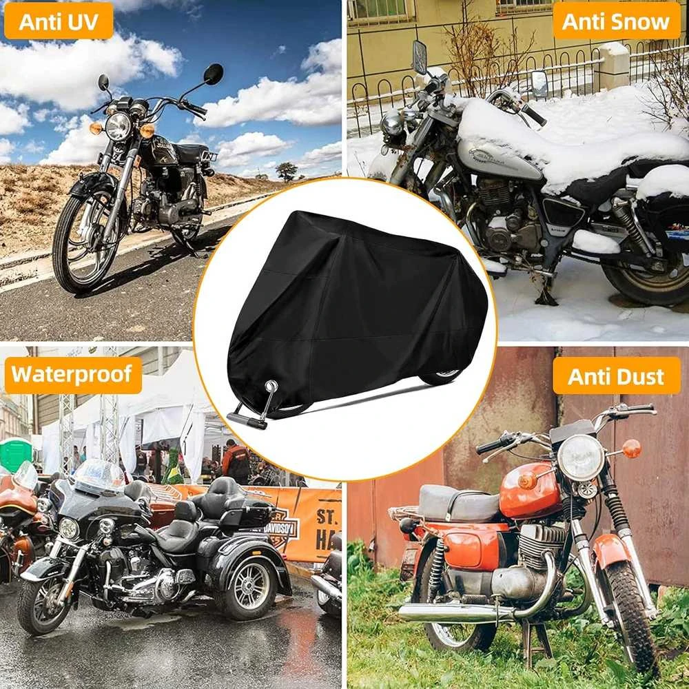 Chuner motociklo tentas, vandeniui atsparus poliesterio uždangalas, XXL 245x105x125 cm