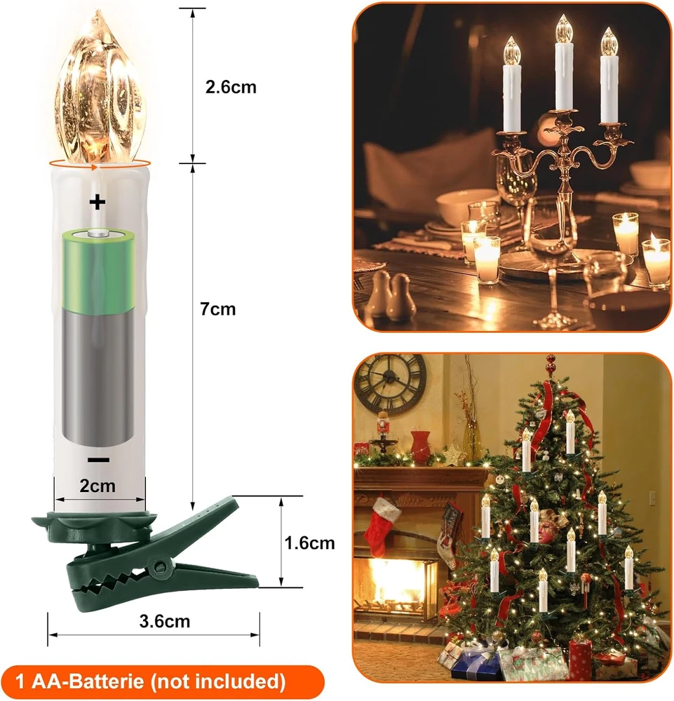 Cimetech LED kalėdinės žvakutės, 12 vnt., 5 W, EU-CLTA