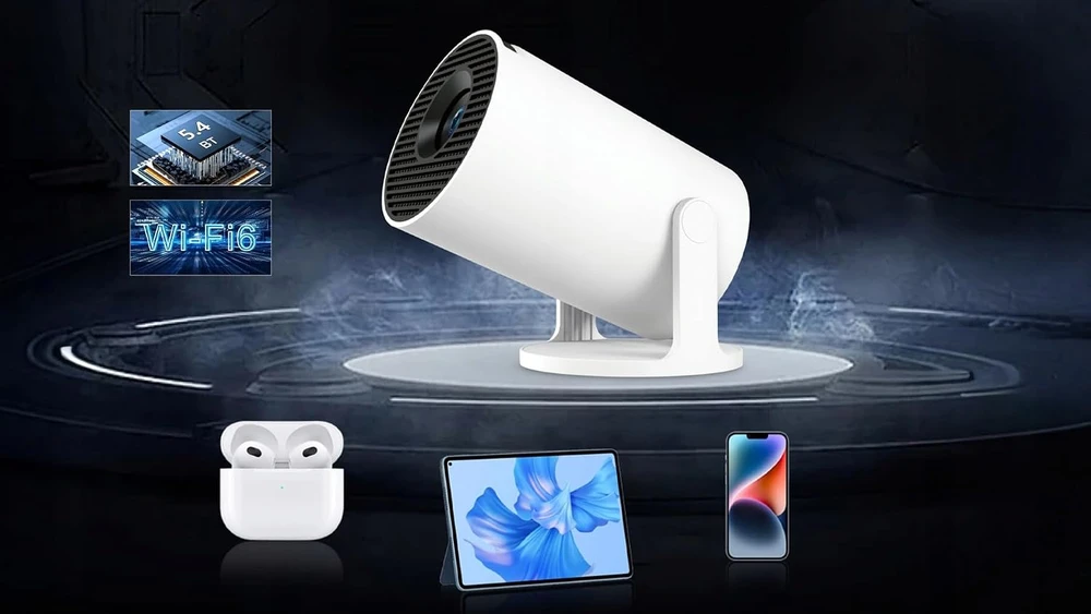 CIRON nešiojamasis LED projektorius HD 720p, Wi-Fi 6, Bluetooth 5.4, HY300 PRO+
