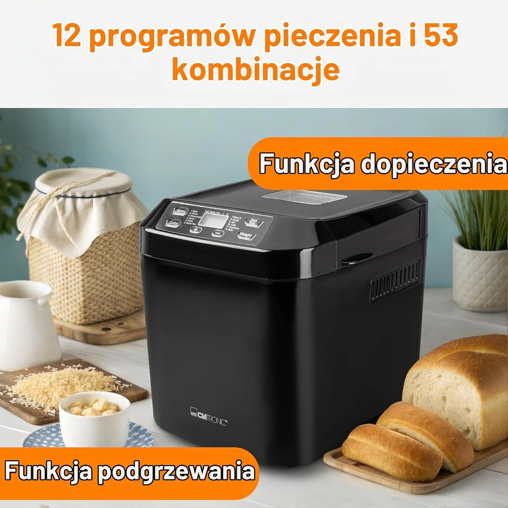 Clatronic duonkepė 550 W, 3 l, 12 kepimo programų, BBA 3774