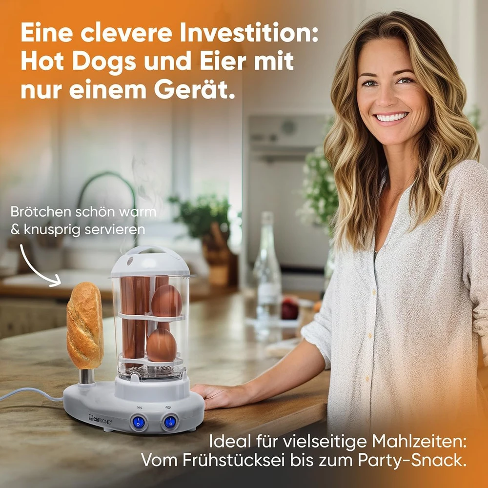 Karštų Dešrelių Garintuvas - Clatronic HDM 3420 EK 350W Nepridegantis Baltas