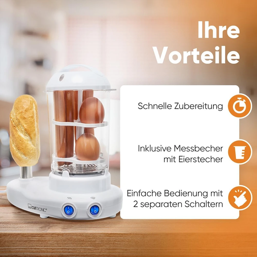 Karštų Dešrelių Garintuvas - Clatronic HDM 3420 EK 350W Nepridegantis Baltas