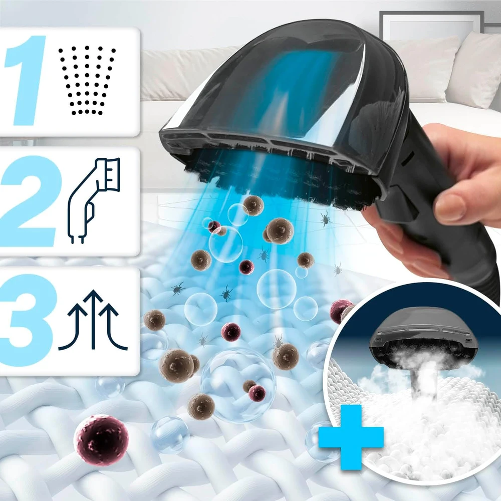 CLEANmaxx kilimų ir apmušalų plovimo dulkių siurblys Pro Steam 2000 W, 13 kPa, 15078