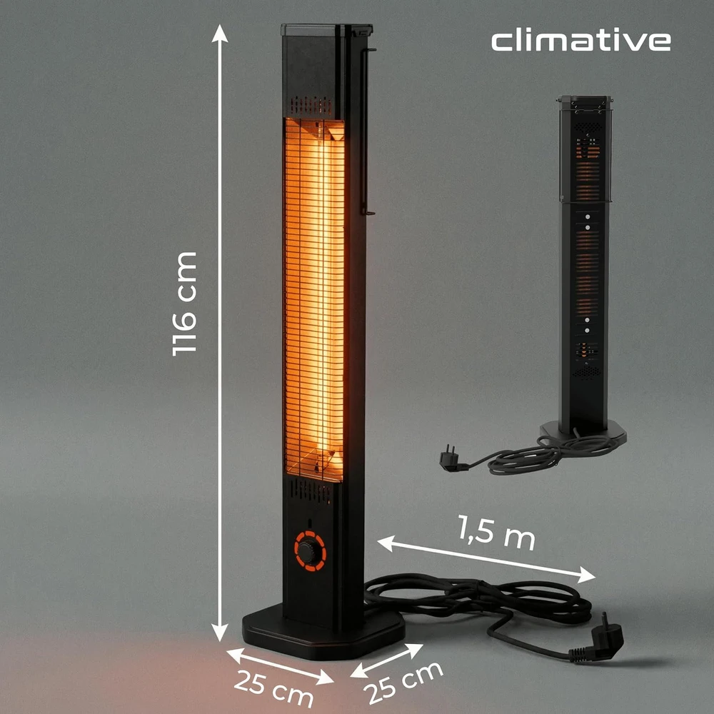 Climative infraraudonųjų spindulių šildytuvas 2000 W, IP45, IRH-20 TOR