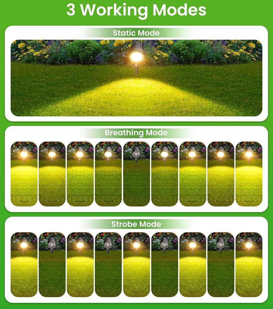 CLY lauko saulės LED šviestuvas, šilta balta šviesa, 6000 mAh, 6 režimai, IP66, 25 × 19 × 10 cm