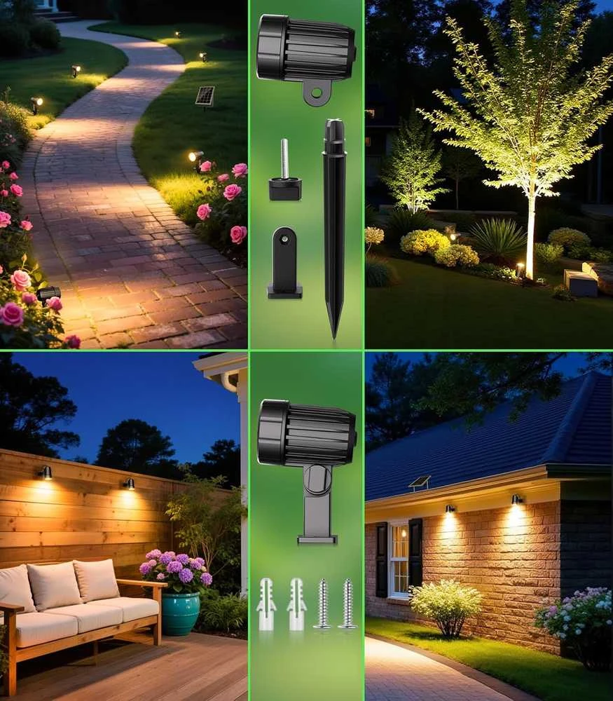 CLY lauko saulės LED šviestuvas, šilta balta šviesa, 6000 mAh, 6 režimai, IP66, 25 × 19 × 10 cm