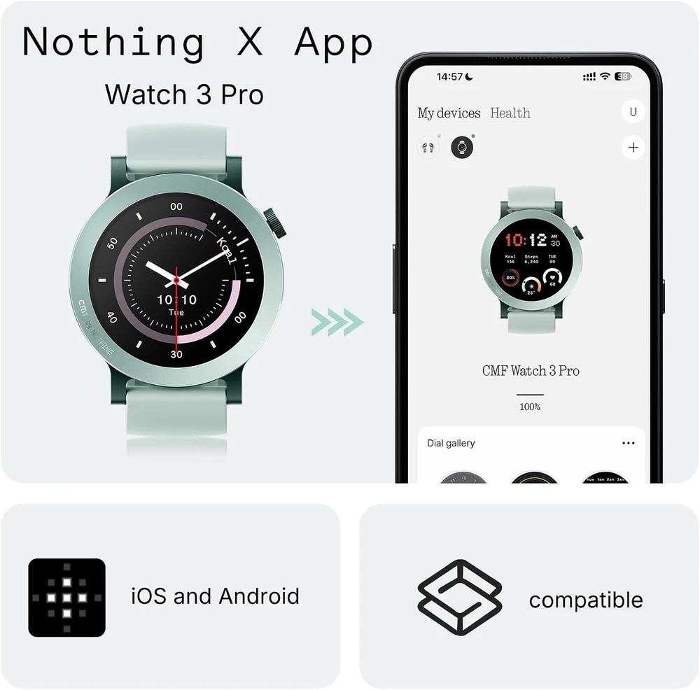 Išmanusis laikrodis CMF Watch 3 Pro by Nothing - Dark Grey