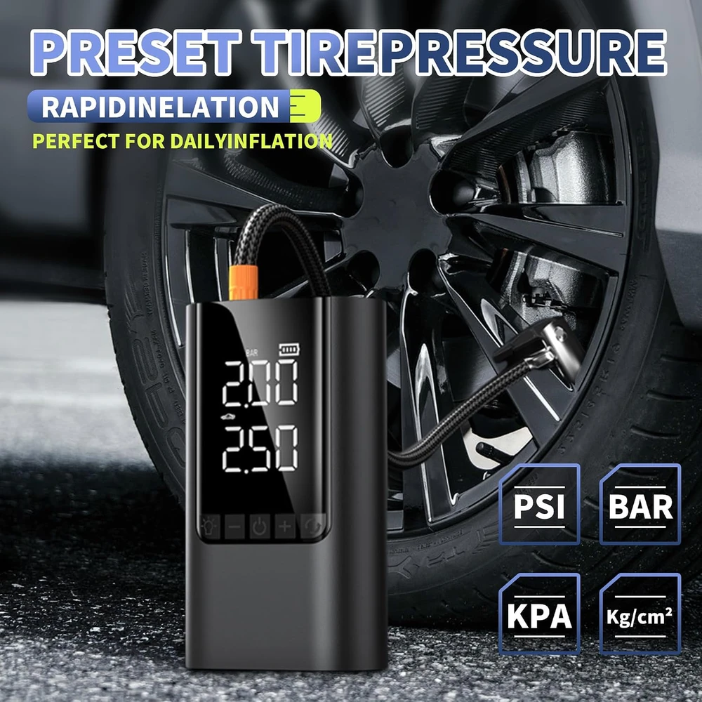 COCCKO automobilio užvedimo įrenginys su oro kompresoriumi 6000 A, 10000 mAh, BR12-A