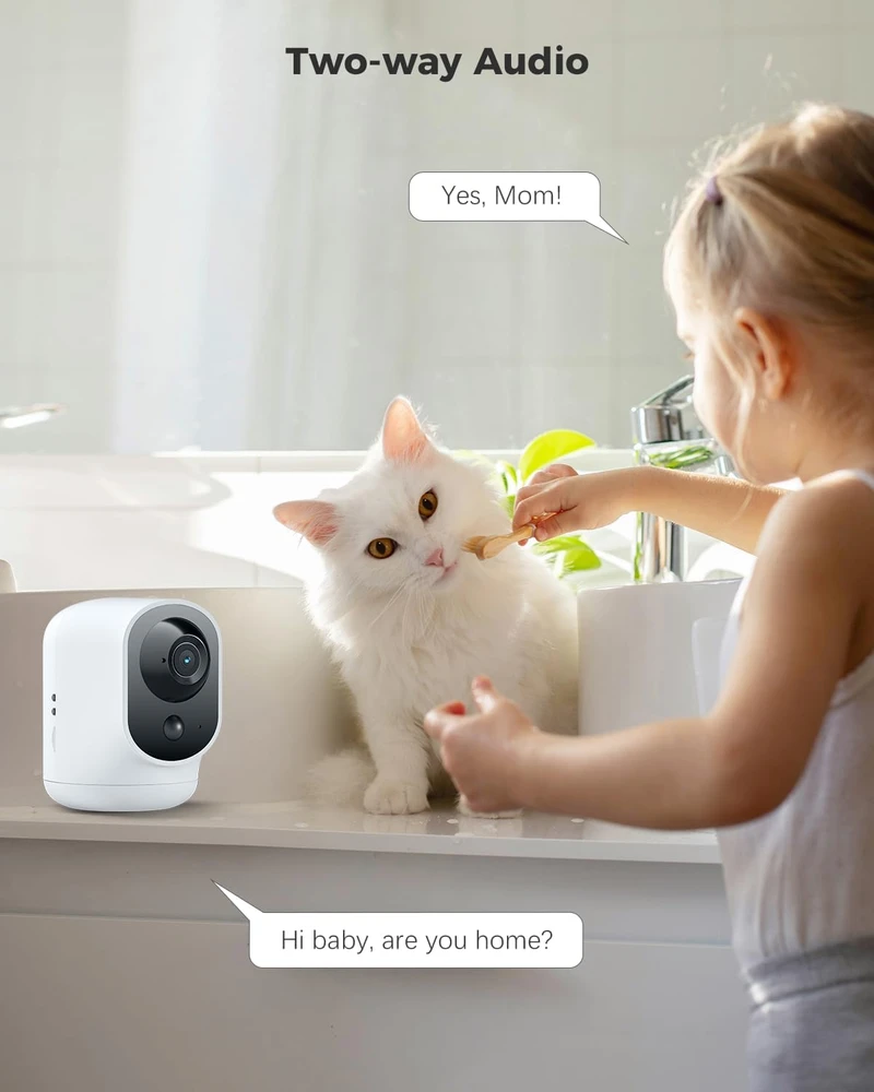 COCOCAM belaidė vidaus stebėjimo kamera 3 MP su pasukimu ir 5200 mAh baterija ZS-GX7S