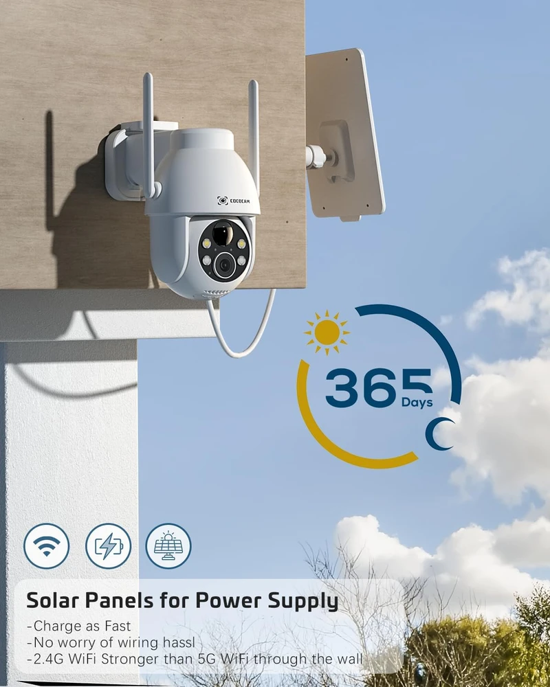 COCOCAM lauko stebėjimo kamera 2K QHD, saulės energija, Wi-Fi, ZY-C2