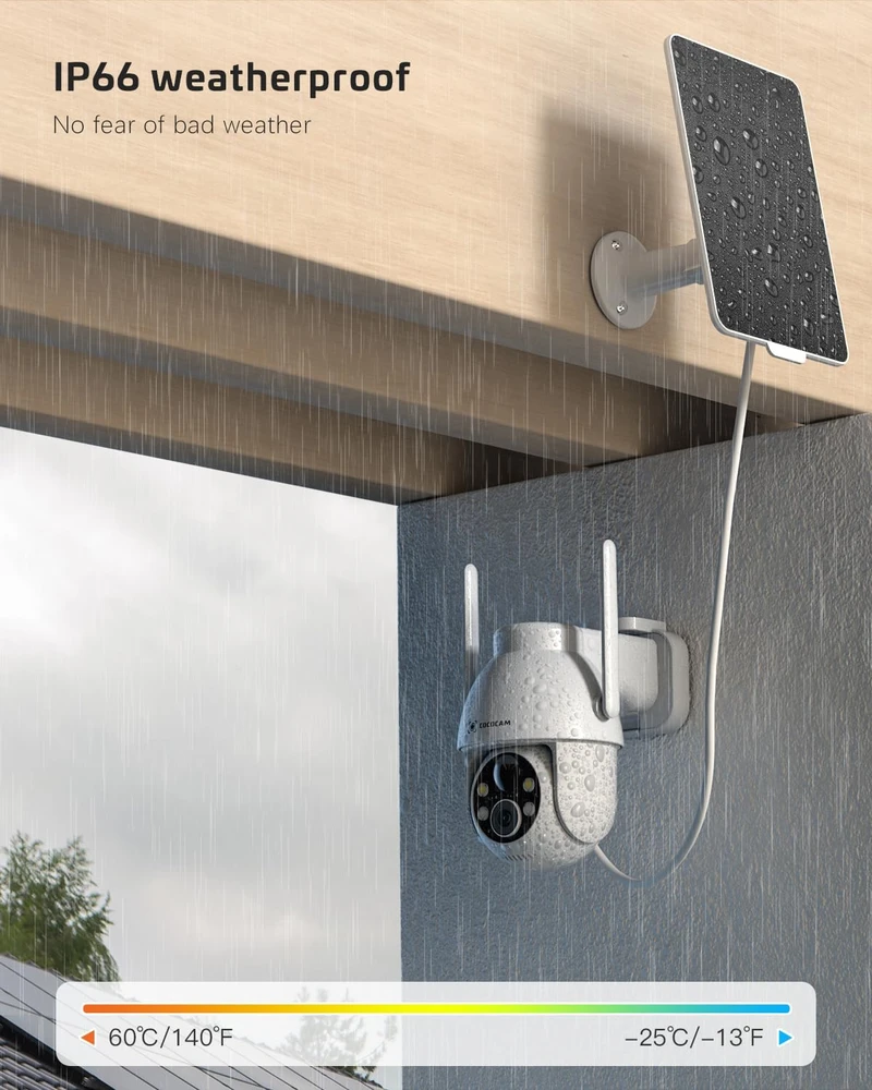 COCOCAM lauko stebėjimo kamera 2K QHD, saulės energija, Wi-Fi, ZY-C2