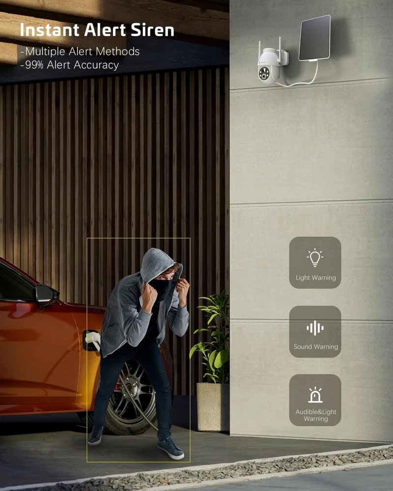 COCOCAM lauko stebėjimo kamera 2K QHD, saulės energija, Wi-Fi, ZY-C2